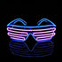 EL Wire Shutter Glasses - Purple/Turquoise